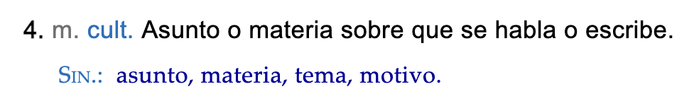 Cuarta acepción de sujeto en el "Diccionario de la lengua española" de la RAE